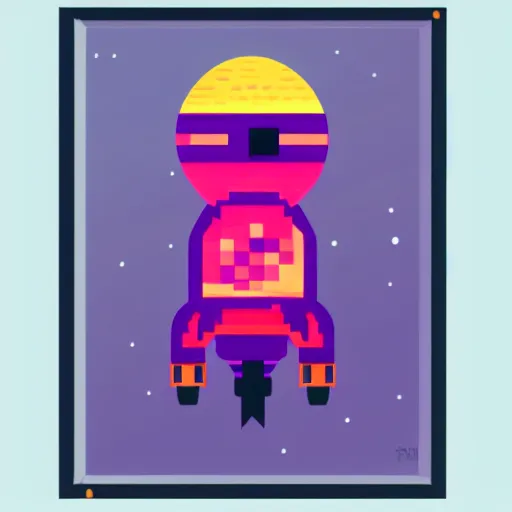 Image similar to space ship in the style of kurzgesagt