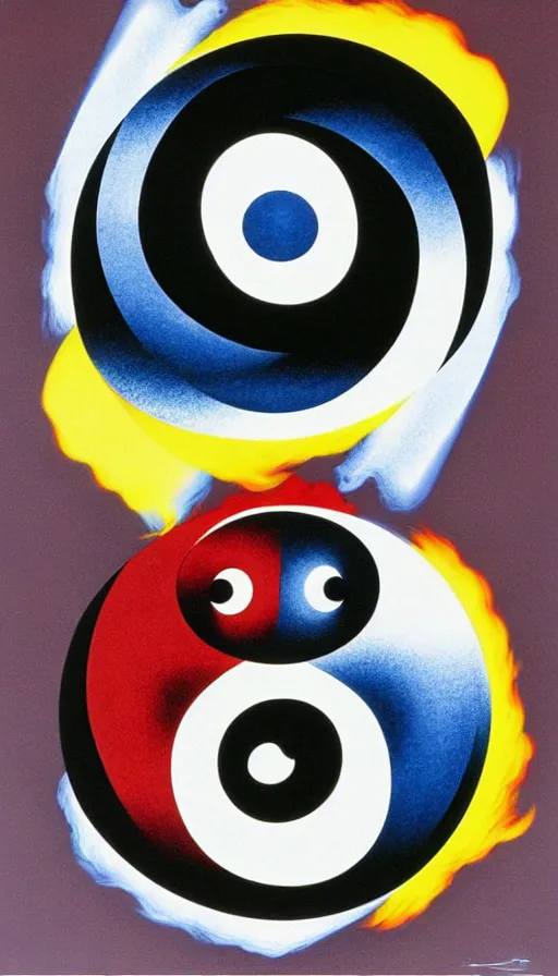 Image similar to Abstract representation of ying Yang concept, by Akira Toriyama