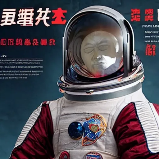 Prompt: space suit for the chinese emperor, the wandering earth, science fiction