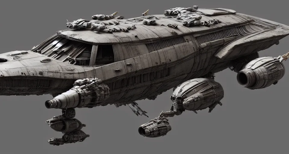 Image similar to highly detailed cinematic scifi render of 3 d sculpt of fury road spaceship, guardians of the galaxy, star wars
