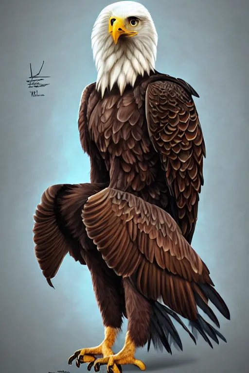 Prompt: epic professional digital art of female human - eagle hybrid animal, sitting, wearing human air force jumpsuit, humanoid feathered head, eagle beak, by lisa roet, reyna rochin, ignacio fernandez rios, leesha hannigan, wayne haag, artstation, cgsocietywlop, epic, much wow, much detail