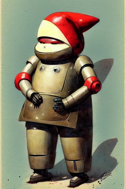 Prompt: ( ( ( ( ( 1 9 5 0 s retro future android robot fat knome. muted colors. childrens layout, ) ) ) ) ) by jean - baptiste monge,!!!!!!!!!!!!!!!!!!!!!!!!!