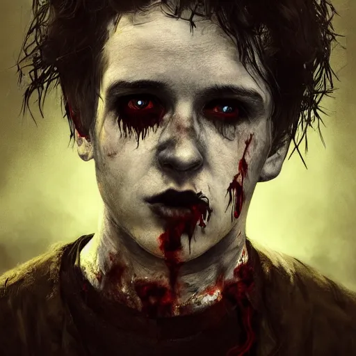 Image similar to portrait of young robert smith as a zombie, 7 days to die zombie, fine art, award winning, intricate, elegant, sharp focus, cinematic lighting, highly detailed, digital painting, 8 k concept art, art by guweiz and z. w. gu, masterpiece, trending on artstation, 8 k