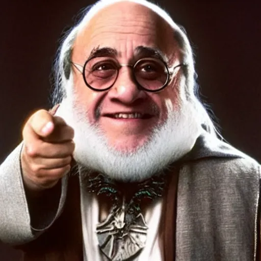 Image similar to danny devito as dumbledore in harry potter