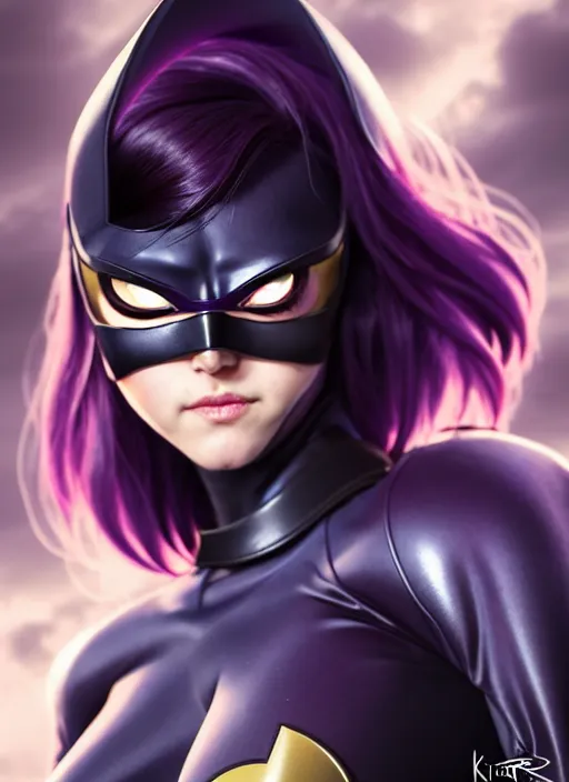 Image similar to shoulders portrait Anime batgirl cosplay girl cute-fine-face, pretty face, realistic shaded Perfect face, fine details. Anime. realistic shaded lighting by katsuhiro otomo ghost-in-the-shell, magali villeneuve, artgerm, rutkowski Jeremy Lipkin and Giuseppe Dangelico Pino and Michael Garmash and Rob Rey