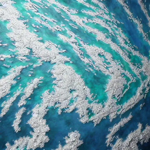 Image similar to hyperrealistic image of ocean surface resembles complex potential flow around doublet, by thomas eakes & xiang duan & mike judge, perfect symmetry, dim volumetric lighting, photorealistic, 8 k octane beautifully detailed render, post - processing, extremely hyper - detailed, intricate, epic composition, cinematic lighting, masterpiece, trending on artstation, incredibly detailed, stunning,