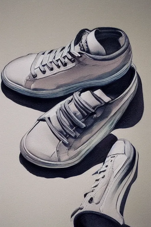 Prompt: Sneakers beautiful art, realistic proportions, soft light, soft colors, smooth, sharp focus, illustration, art