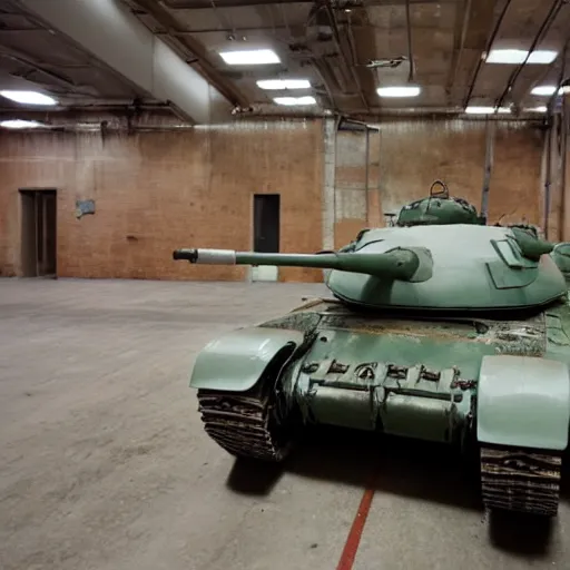 Prompt: t-55 in the backrooms.