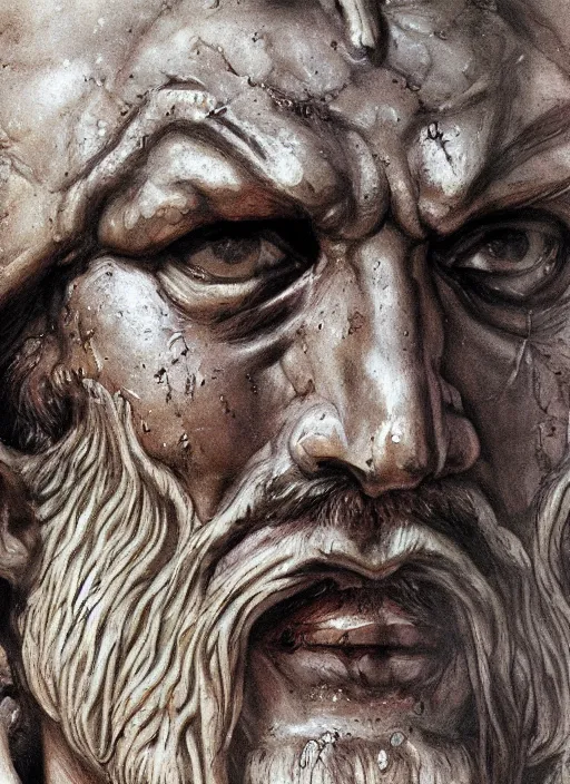 Image similar to close up concept art of an ancient greek character, by robert kirkman, by ayami kojima