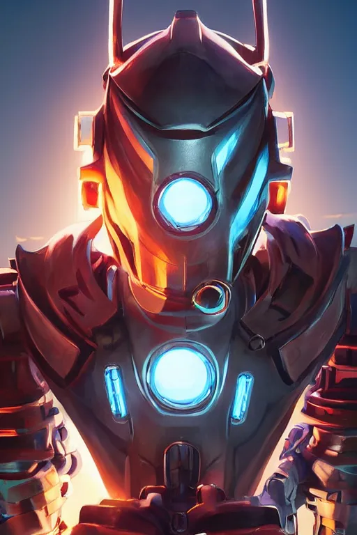 Image similar to epic mask helmet robot ninja portrait stylized as fornite style game design fanart by concept artist gervasio canda, behance hd by jesper ejsing, by rhads, makoto shinkai and lois van baarle, ilya kuvshinov, rossdraws global illumination radiating a glowing aura global illumination ray tracing hdr render in unreal engine 5