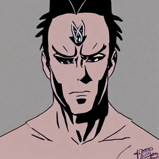 Image similar to Till Lindemann in anime style