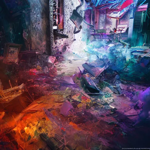 Image similar to full body pose, hyperrealistic mixed media painting of beautiful chaos, dim volumetric lighting, 8 k, octane beautifully detailed render, extremely hyper detailed, intricate, epic composition, cinematic lighting, masterpiece, trending on artstation, very very detailed, masterpiece, stunning, hdr, smooth, sharp focus, high resolution, award, winning photo, dslr, 5 0 mm