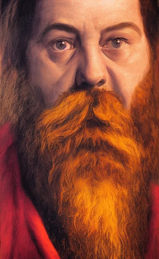 Prompt: a beautiful portrait painting of gimli, by diego velazquez, beautiful composition and structure, high contrast, high saturation, vivid ember colors, cross hatching featured on artstation, shading study, lighting study, studio lighting, pipe smoke, volumetric fog, artistic, cinematic, backlight, rim light, portrait study