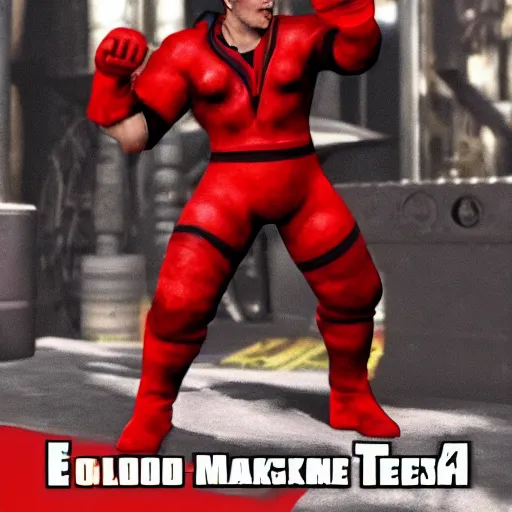 Image similar to elon mush as a playable character in tekken 3