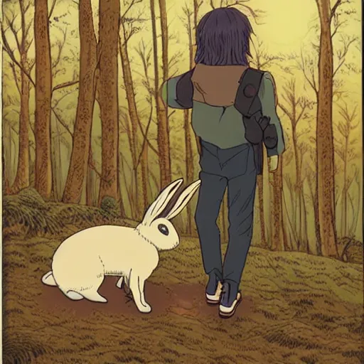 Image similar to A rabbit in the woods, by Junji itou and KAZUO UMEZZ