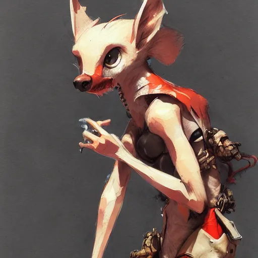 Image similar to concept art of anthropomorphized animal, highly detailed painting by dustin nguyen, akihiko yoshida, greg tocchini, 4 k, trending on artstation, 8 k