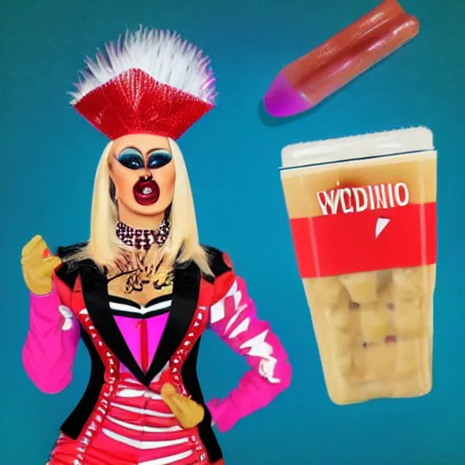 Image similar to Vladimir Poutine as a drag queen