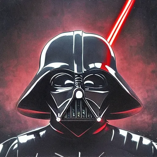 Prompt: Darth Vader's heavy metal album cover