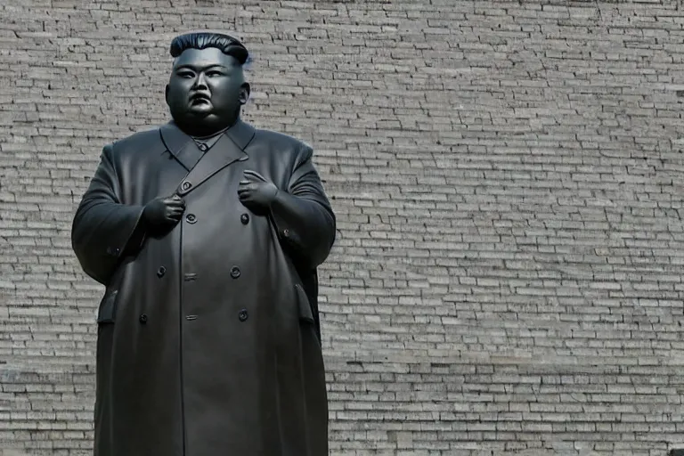 Prompt: a gigantic statue of kim jong un standing on the liberty island, symmetry, awesome exposition, very detailed, highly accurate, 8 k