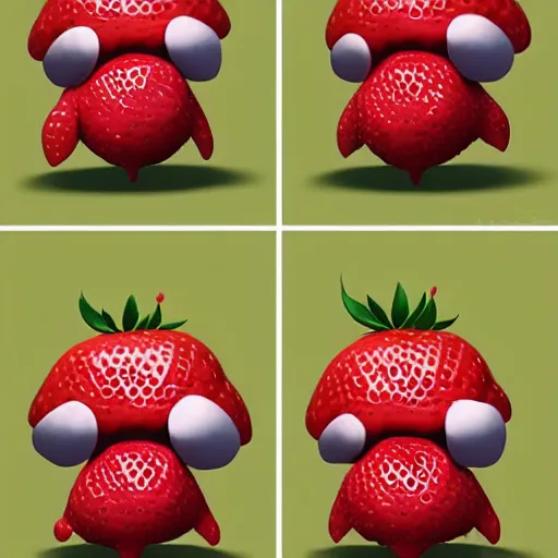 Image similar to adorable strawberry critter trending on artstation