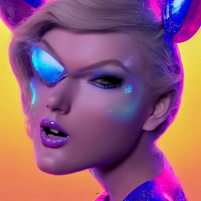 Image similar to portrait of Taylor Swift as Lola Bunny in Space Jam 1996. intricate abstract. intricate artwork. by Tooth Wu, wlop, beeple, dan mumford. octane render, trending on artstation, greg rutkowski very coherent symmetrical artwork. cinematic, hyper realism, high detail, octane render, 8k, iridescent accents