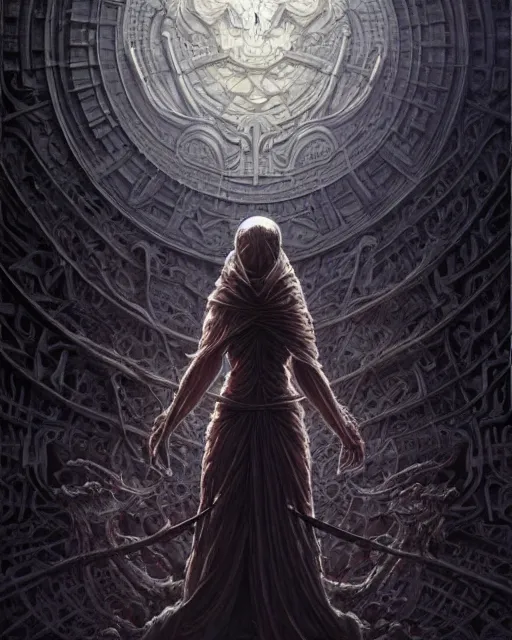 Image similar to The last enemy that shall be destroyed is death, full body image, artwork by artgerm, Luminism, Behance HD, D&D, extraordinary phenomenon, fantasy, intricately detailed, elegant, digital painting, smooth, sharp focus, art by Greg Rutkowski, art by Ruth Asawa, art by Tim Burton, art by Ted Nasmith, art by H.R. Giger