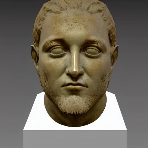 Prompt: 3 d renaissance statue head, mix with neon art, highly detailed
