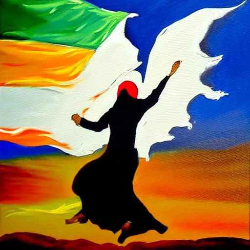 Prompt: dramatic painting of freedom for palestina