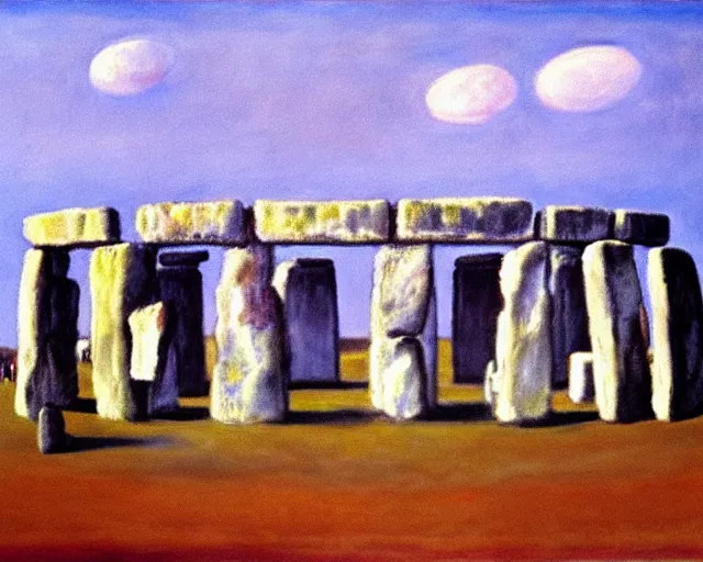 Prompt: Painting of Stonehenge by Mark Rothko