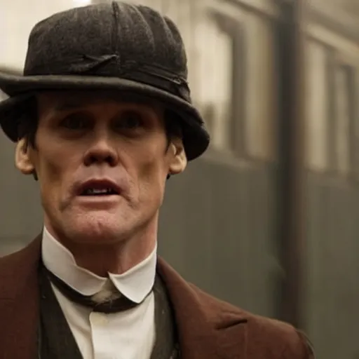 Prompt: Jim Carrey in Peaky Blinders very detail 4K quality super realistic