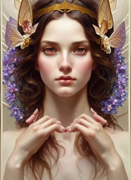 Image similar to perfectly feminine face!! portrait of perfection, nature fairy creature, symmetrical! intricate, sensual features, highly detailed, biblical divine holy perfection!! digital painting, artstation, concept art, smooth, sharp focus, illustration, art by artgerm and greg rutkowski and alphonse mucha