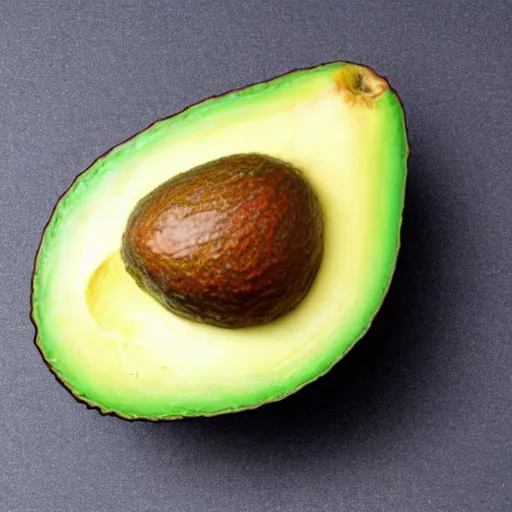 Image similar to a photo of a happy avocado