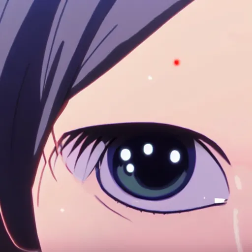 Prompt: girl's eyes, stars are hidden in the eyes, 8 k, stunning, highly detailed, super macro, close - up view, magical, makoto shinkai