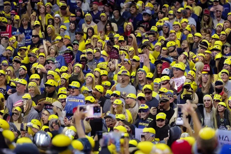 Image similar to minions at a trump rally