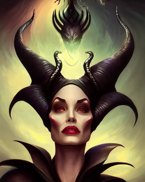 Prompt: portrait of a beautiful maleficent cybernetic emanation, by pete mohrbacher and artgerm and wlop, digital art, highly detailed, intricate, fantasy, mystical, sharp focus, Trending on Artstation HQ, deviantart, unreal engine 5, 4K UHD image