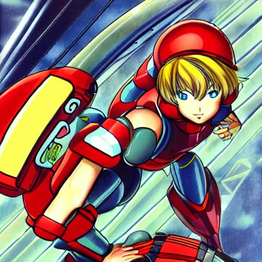 Image similar to samus aran as anime character by hiromu arakawa