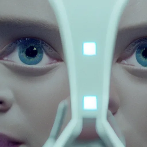 Image similar to film still of Black Mirror Episode about Sentient Artificial Intelligence, VFX, 2022, 40mm lens, shallow depth of field