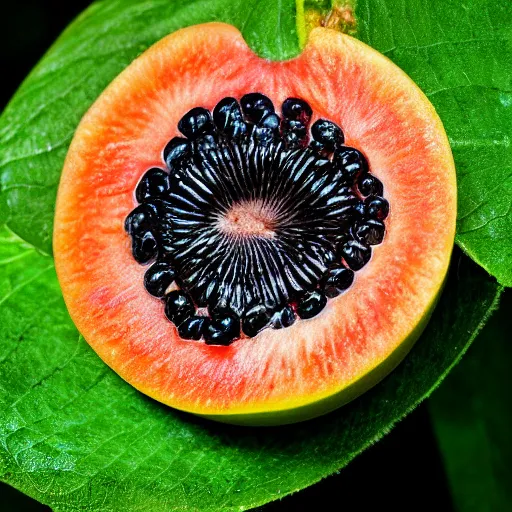Image similar to A new, never before seen fruit, nature photograph, nature lighting, realistic, close up, 8k ultra high detail.