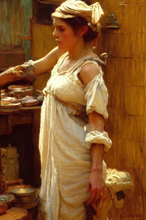 Image similar to peasant maid, highly detailed painting by gaston bussiere, craig mullins, j. c. leyendecker 8 k