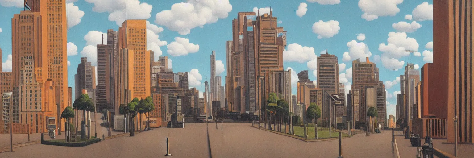 Image similar to buenos aires cityscape oil painting magritte