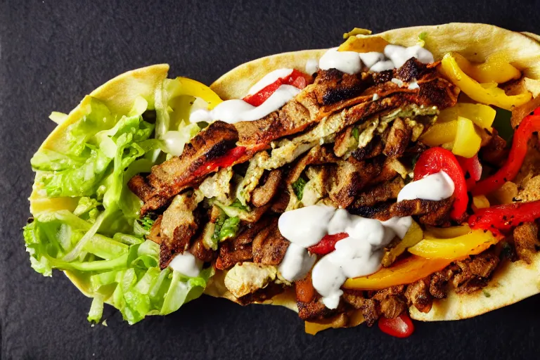 Image similar to juicy tasty shawarma. food photo award winner