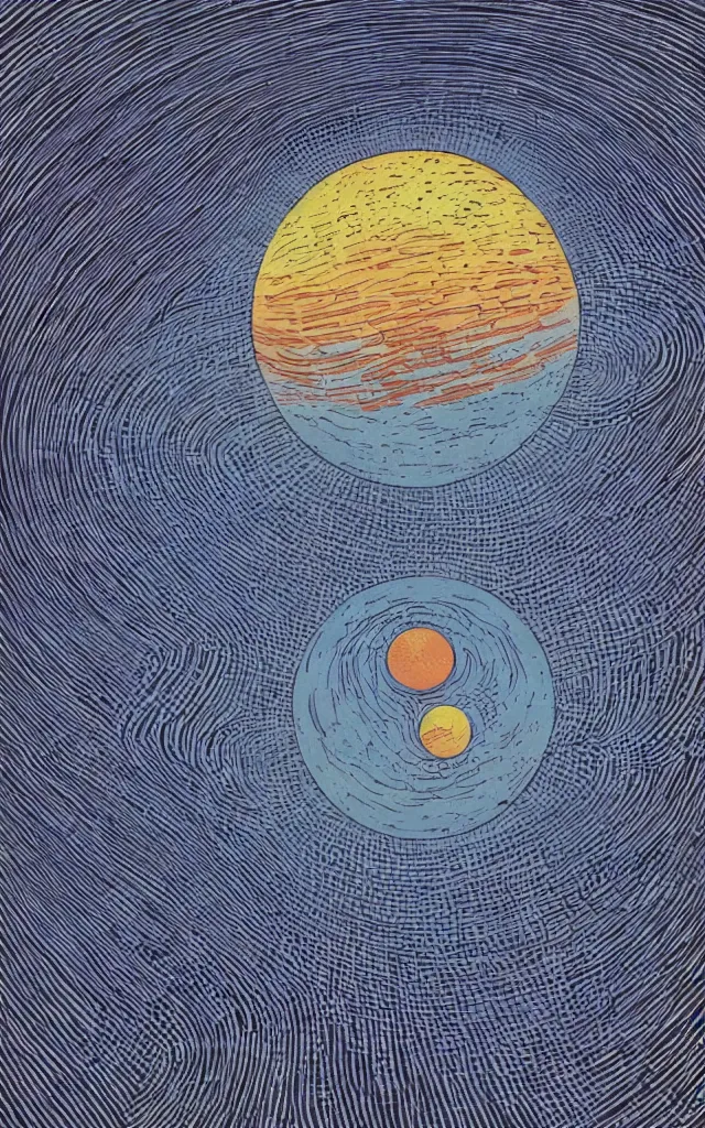 Image similar to planet earth seen from very very far away with the empty cosmic landscape on the background. retro minimalist art by jean giraud.
