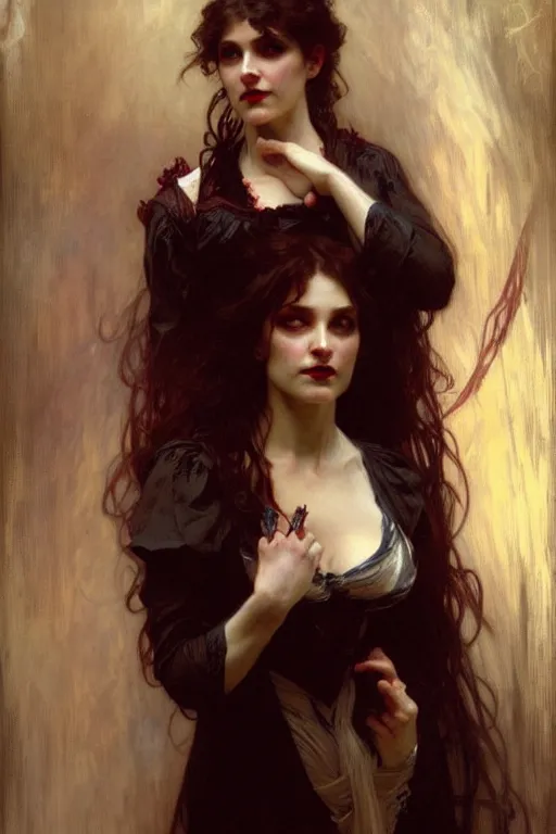 Image similar to victorian vampire, painting by daniel gerhartz, alphonse mucha, bouguereau, detailed art, artstation