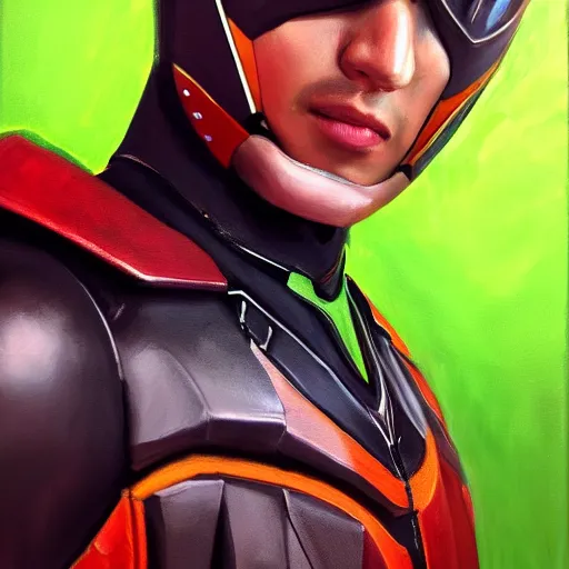 Prompt: realistic Portrait painting of young man as Kamen Rider, made by Michaelangelo, physical painting, Sharp focus,digital art, bright colors,fine art, trending on Artstation, unreal engine.