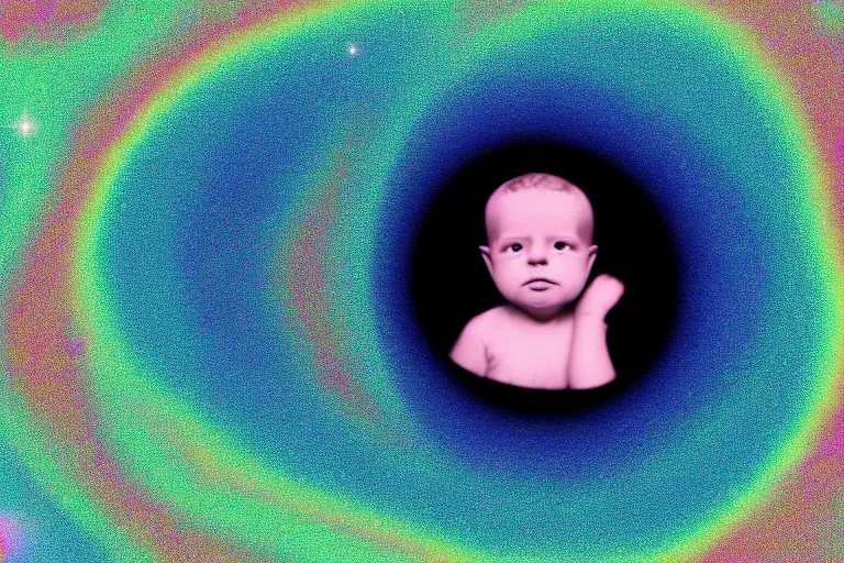 Image similar to an ultrasound of the first prismatic child born in latent space