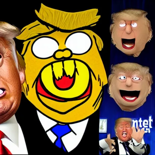 Prompt: donald trump as an angry muppet!!!!!