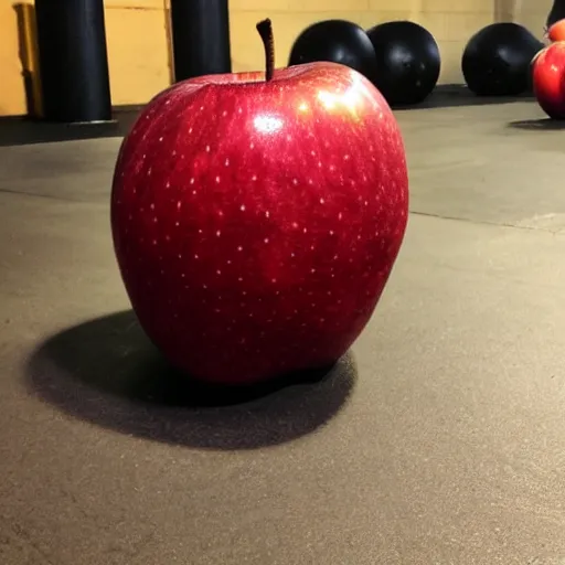 Image similar to an apple doing CrossFit