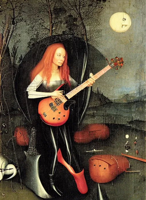 Image similar to danielle dax by hieronymus bosch