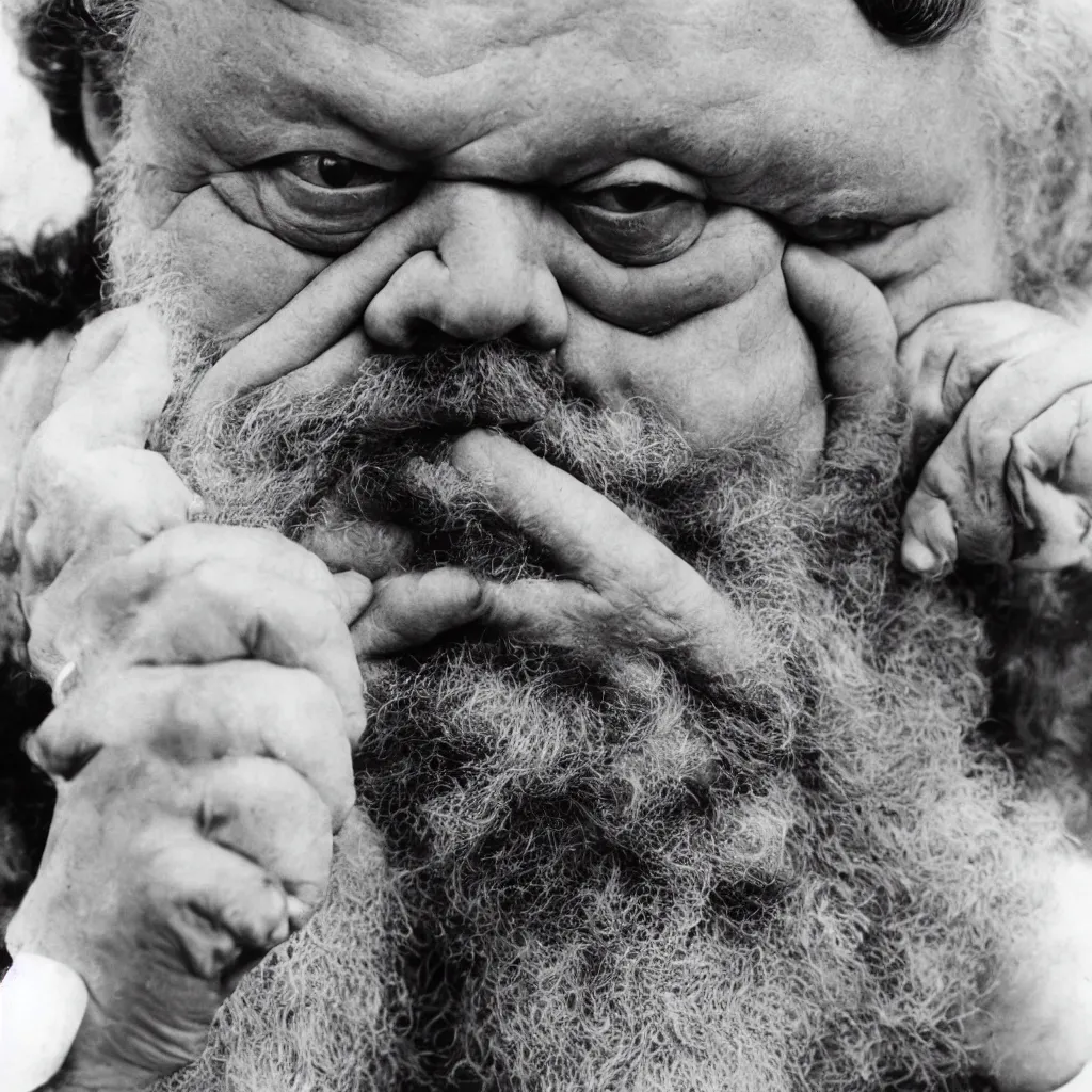 Prompt: An Alec Soth portrait photo of Orson Welles as Falstaff