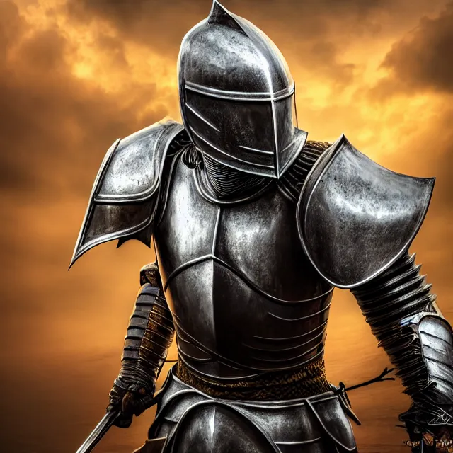 Prompt: knight, fantasy, highly detailed, 4 k, hdr, smooth, sharp focus, high resolution, award - winning photo, photorealistic